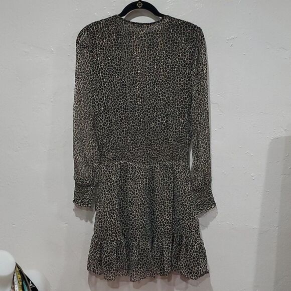 Michael Kors Julia Dress in Leapord Print with Gold Metallic Threads Size M - Picture 8 of 14
